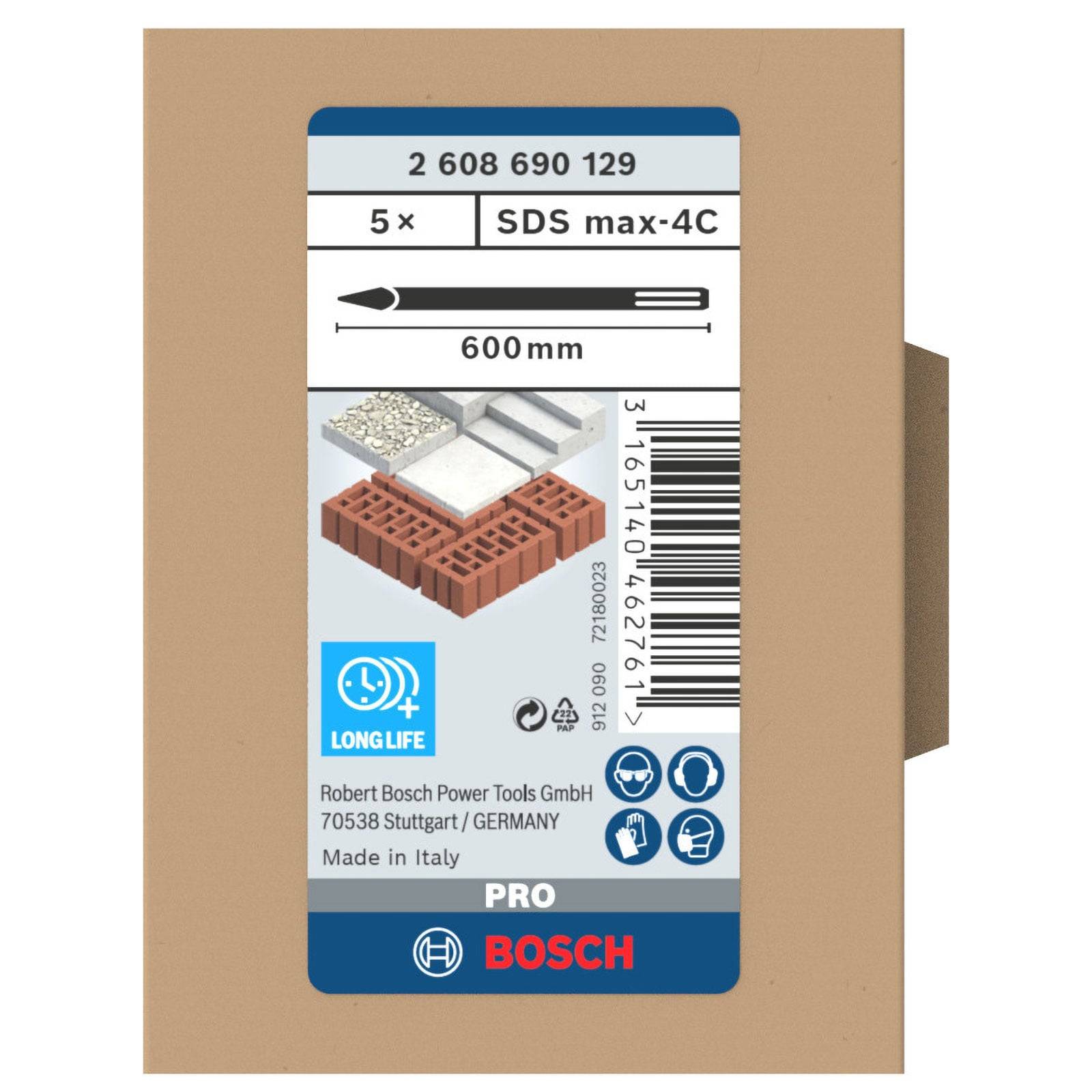 Spitzmeißel mit SDS max-Aufnahme, 600 mm, 5er-Pack-2