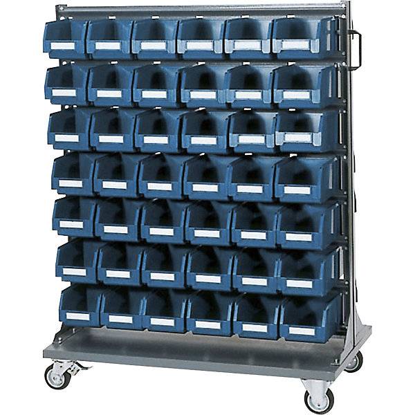 Kleinteile-Lagerregal-Rollwagen ECO mit Sichtlagerkästen HxT 1335 x 550 mm. Dinzl Ordnungstechnik GmbH 80699949