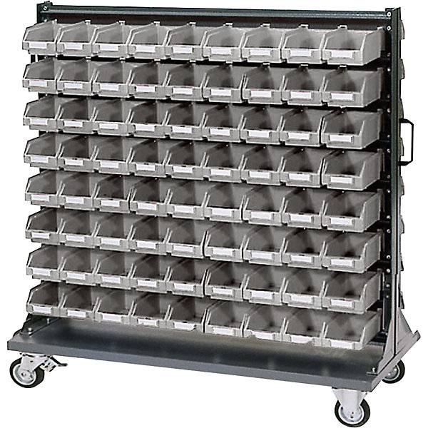 Kleinteile-Lagerregal-Rollwagen ECO mit Sichtlagerkästen HxT 1065 x 550 mm. Dinzl Ordnungstechnik GmbH 80700149-0