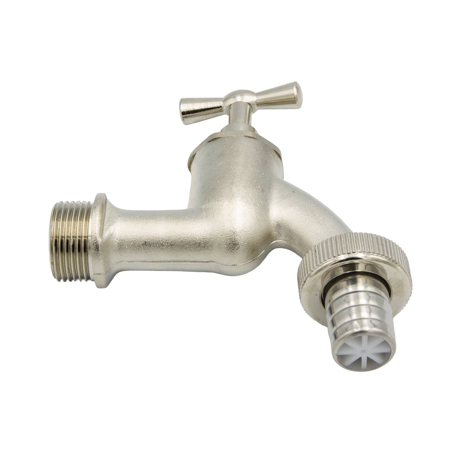 Messing Ventilauslaufhahn Wasserhahn 3/4 Zoll DN20 mit Schlauchtülle-3