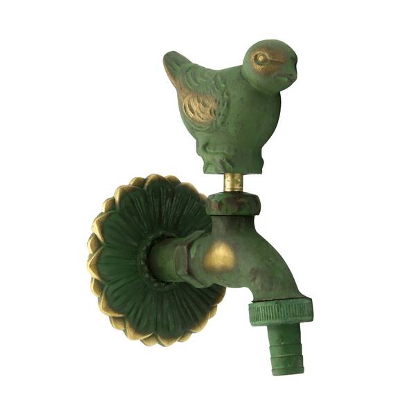 Auslaufhahn Nostalgie 1/2" AG Messing Spatz mit Schlauchtülle
