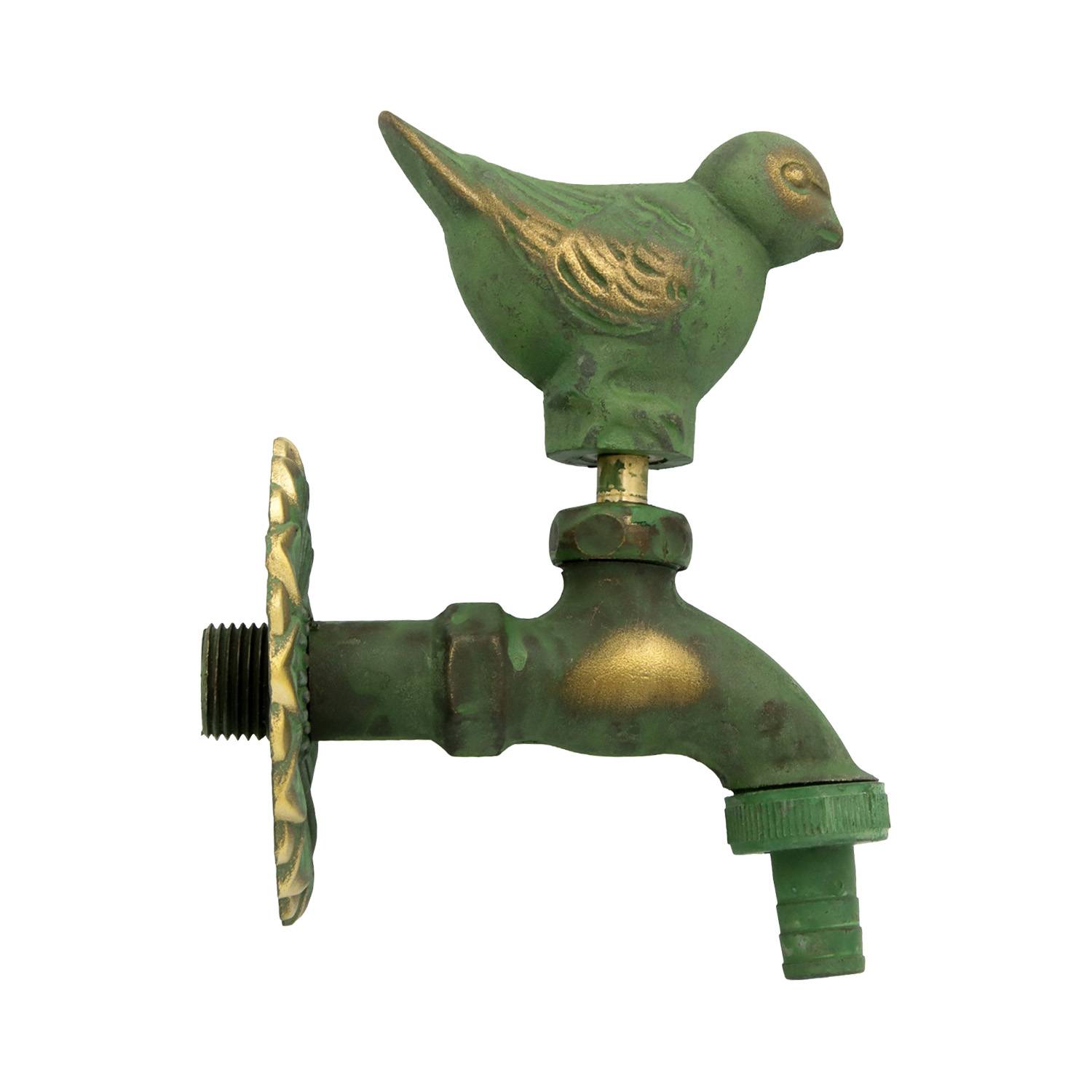 Auslaufhahn Nostalgie 1/2" AG Messing Spatz mit Schlauchtülle-1