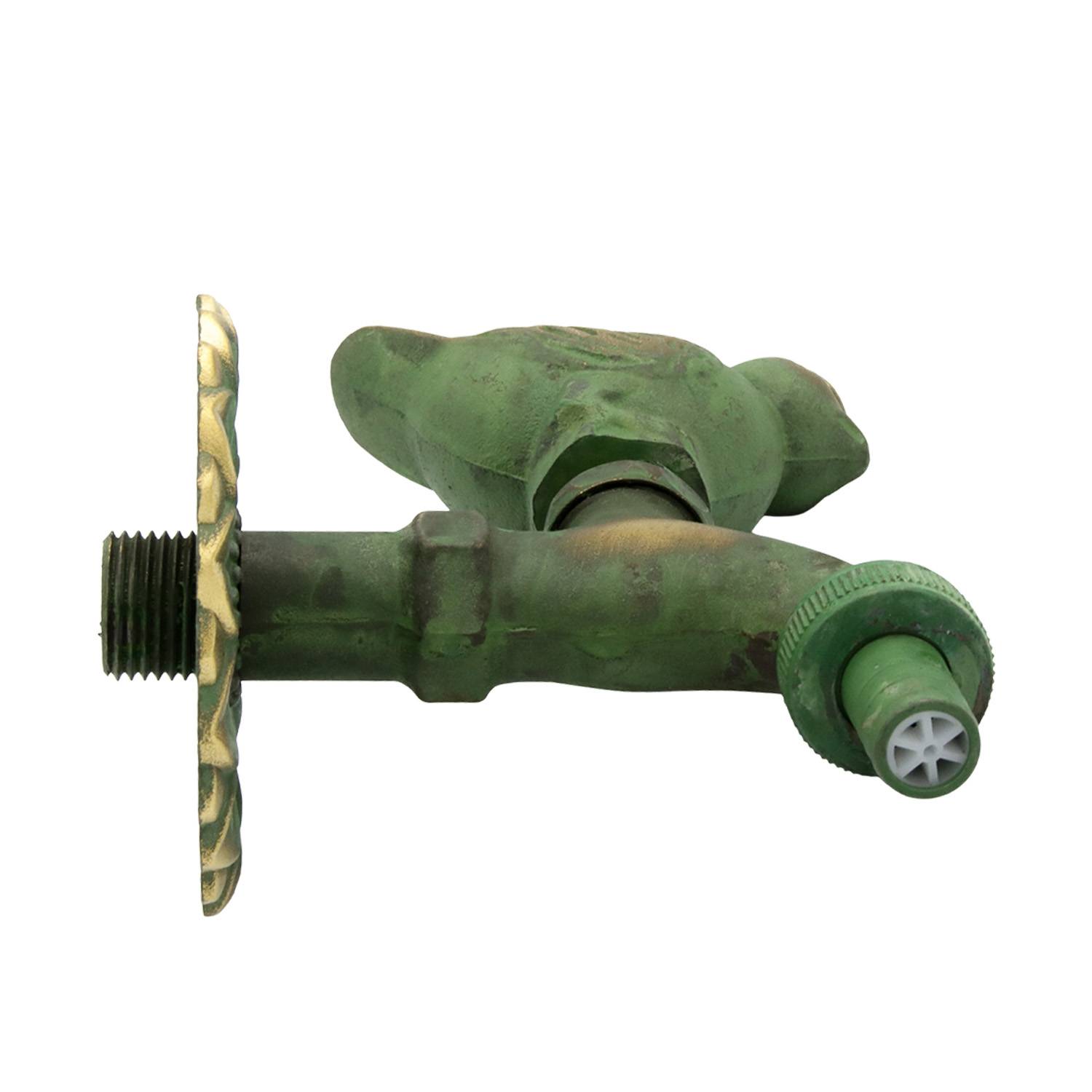 Auslaufhahn Nostalgie 1/2" AG Messing Spatz mit Schlauchtülle-2