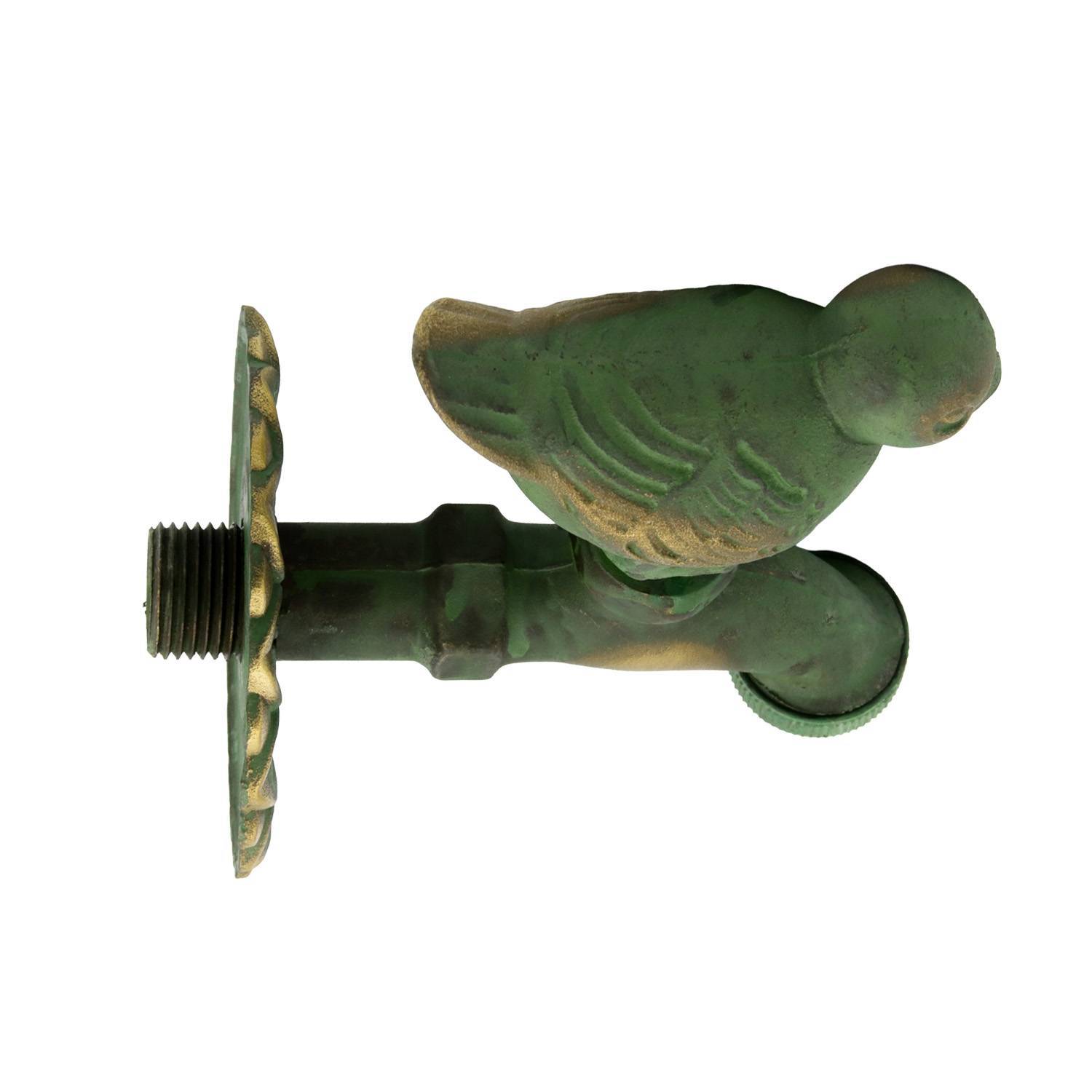 Auslaufhahn Nostalgie 1/2" AG Messing Spatz mit Schlauchtülle-3