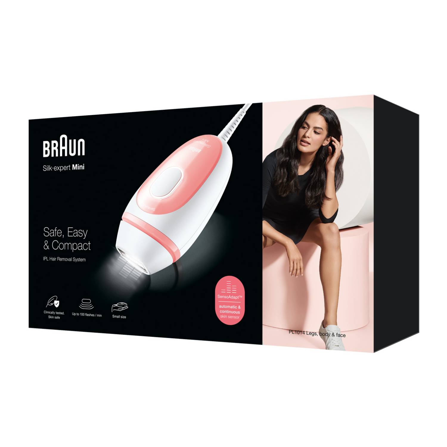 Braun Silk-expert Pro Silk-expert Mini, Pink, Weiß, Lichtimpulstechnologie (IPL), Abdomen, Achsel, Bikini, Jaw line, Obe-1