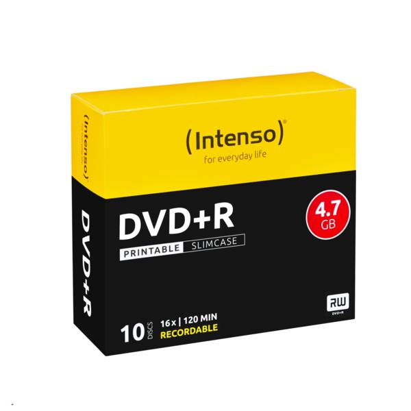 Intenso 10 x DVD+R - 4.7 GB 16x - mit Tintenstrahldrucker bedruckbare Oberfläche