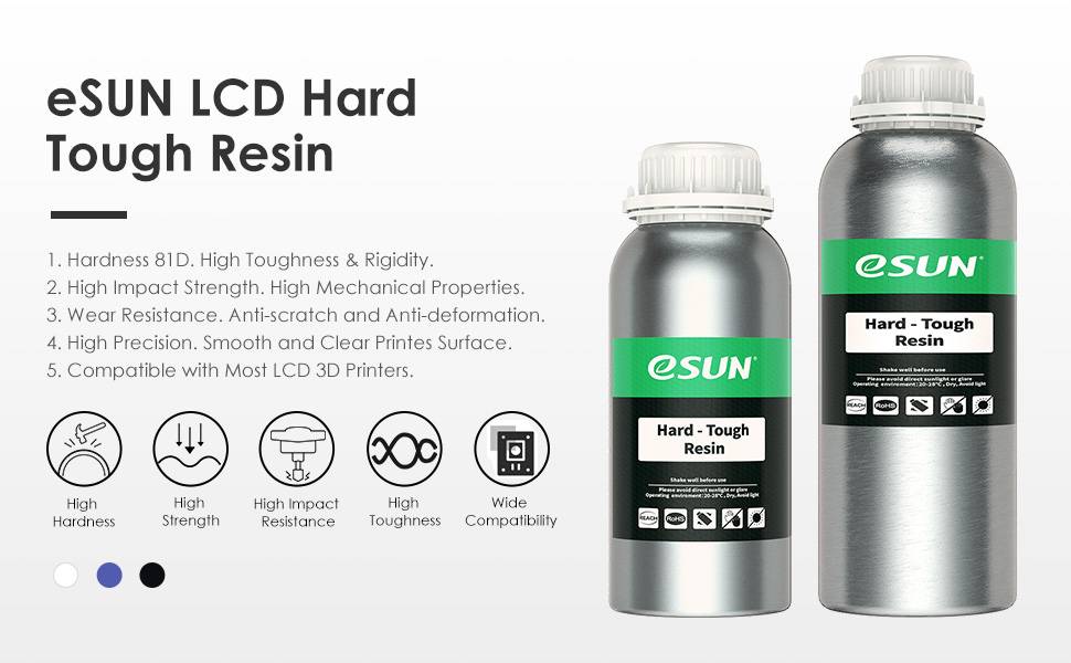 eSUN UV/LCD Hard Tough Grey 1kg 3D Resin 405nm Drucker & Scanner 3D Druck-1