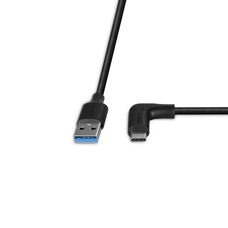 LINDY 32013, 1m USB 3.2 Typ A an C Kabel, 90° gewinkelt, 10GBit/s-4