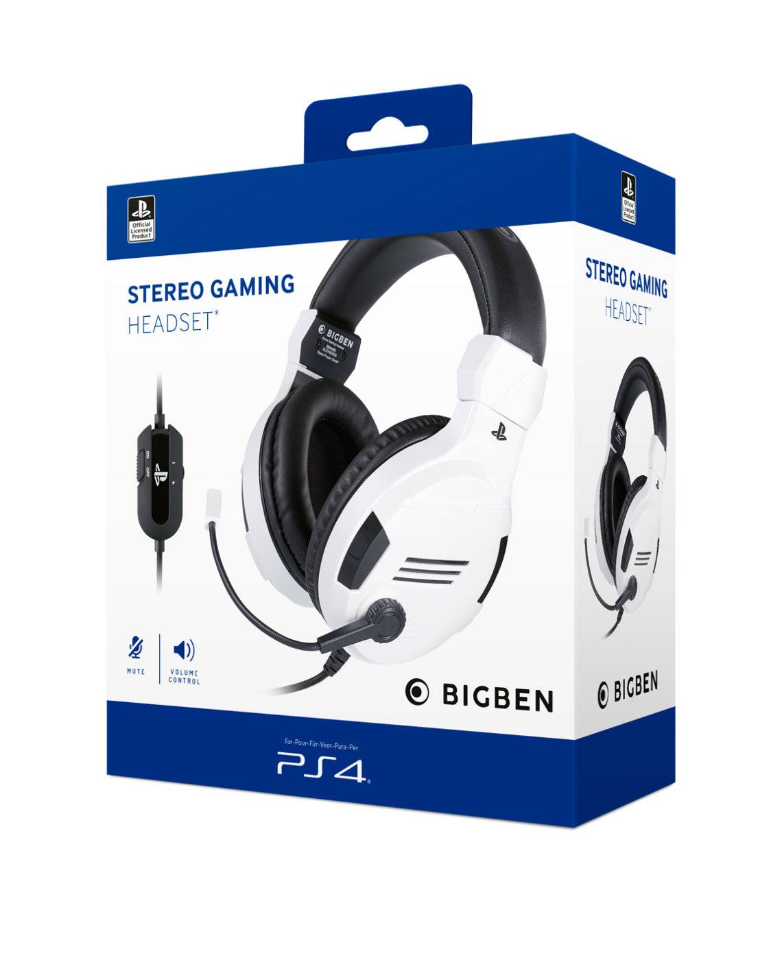 Bigben Interactive GAMING STEREO HEADSET V3 PS4 BB381436 Wired White Over-Ear-3