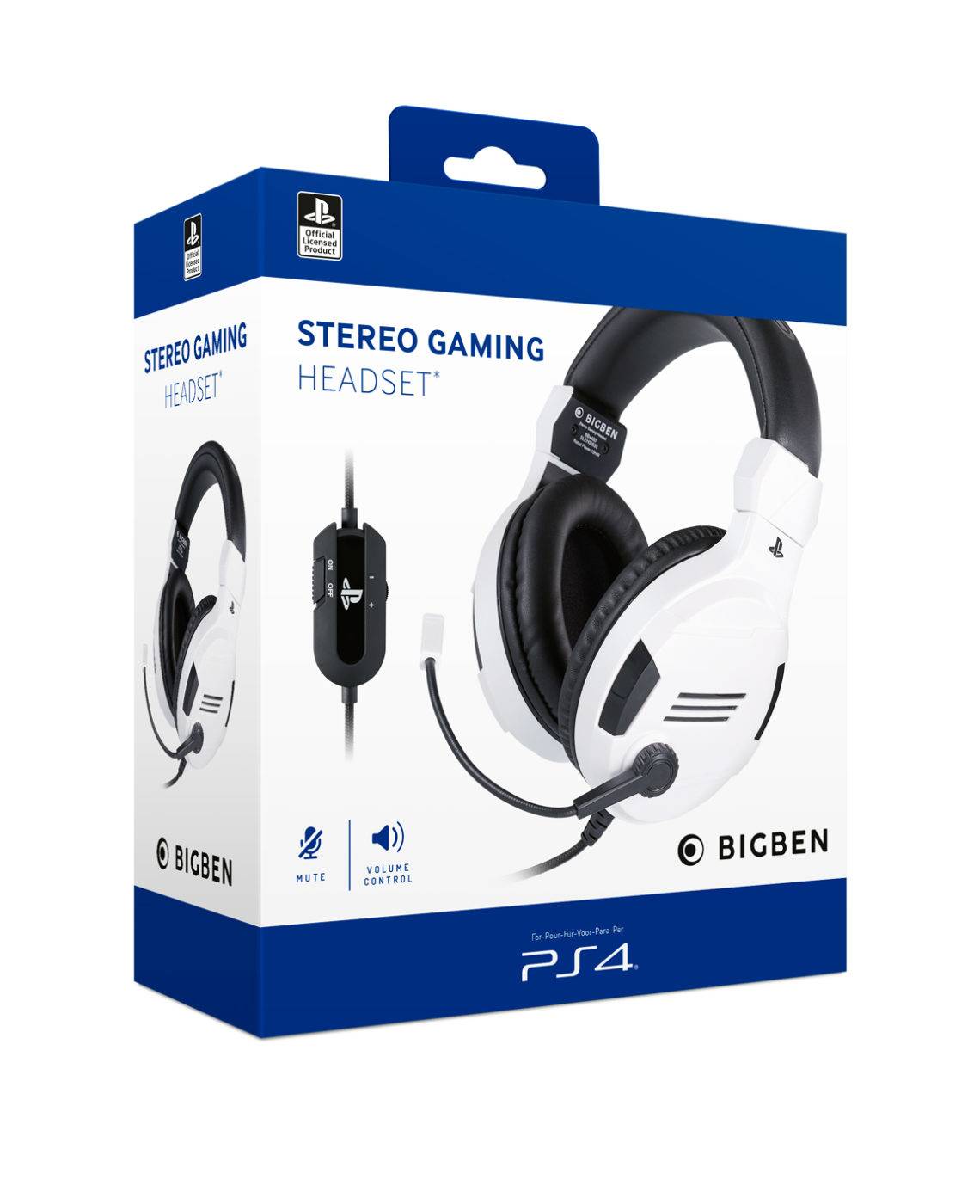 Bigben Interactive GAMING STEREO HEADSET V3 PS4 BB381436 Wired White Over-Ear-4
