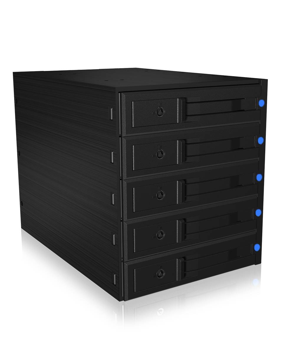 IB-575SSK-12G, Backplane, 5x 3,5" SAS/SATA (I/II/III) HDD in 3x 5,25" Einschübe, Hot Swap, trägerloser HDD Einbau