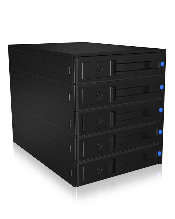 IB-575SSK-12G, Backplane, 5x 3,5" SAS/SATA (I/II/III) HDD in 3x 5,25" Einschübe, Hot Swap, trägerloser HDD Einbau
