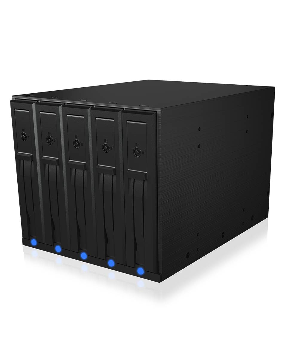 IB-575SSK-12G, Backplane, 5x 3,5" SAS/SATA (I/II/III) HDD in 3x 5,25" Einschübe, Hot Swap, trägerloser HDD Einbau-1
