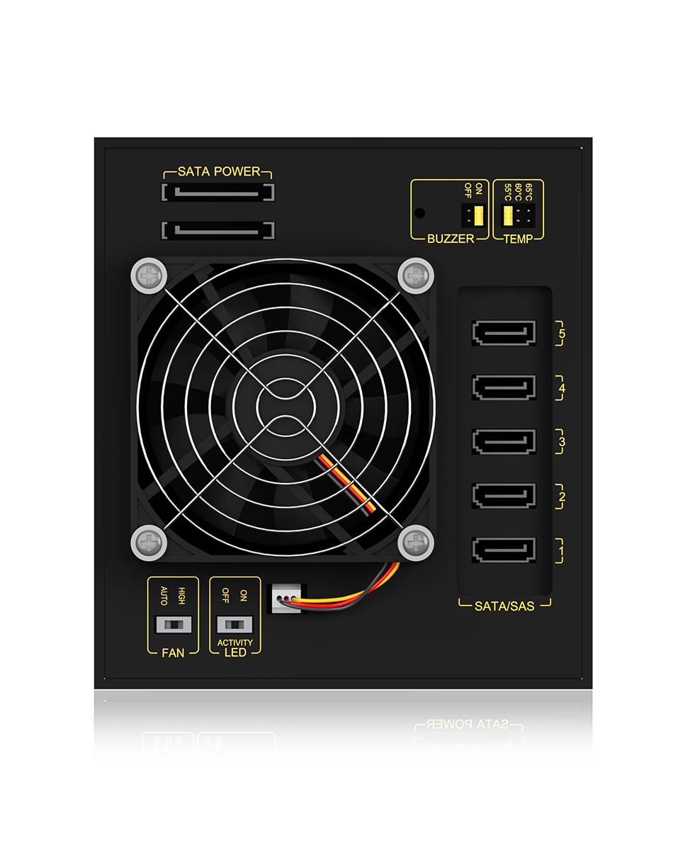 IB-575SSK-12G, Backplane, 5x 3,5" SAS/SATA (I/II/III) HDD in 3x 5,25" Einschübe, Hot Swap, trägerloser HDD Einbau-3