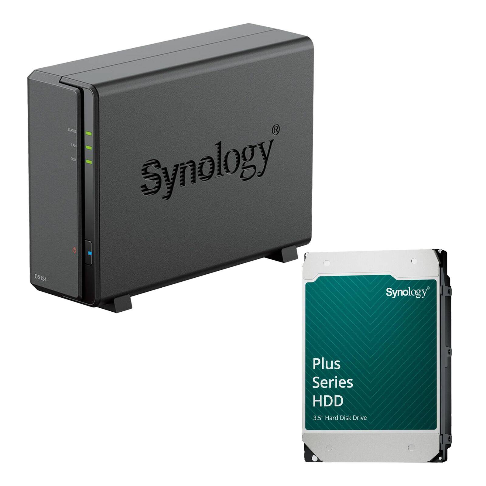 SYNOLOGY - DiskStation DS124 1 Einschub NAS-Server Leergehäuse+ 1x Plus 3.5" SATA - Storage Server - NAS-0
