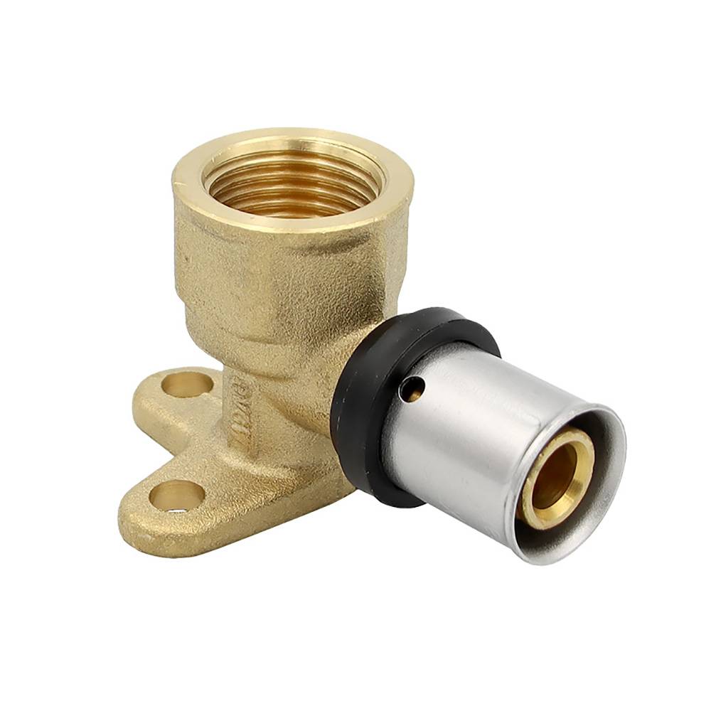 Pipetec Pressfitting Wandwinkel 16x2 mm 1/2 Zoll 39mm IG Wandscheibe-0
