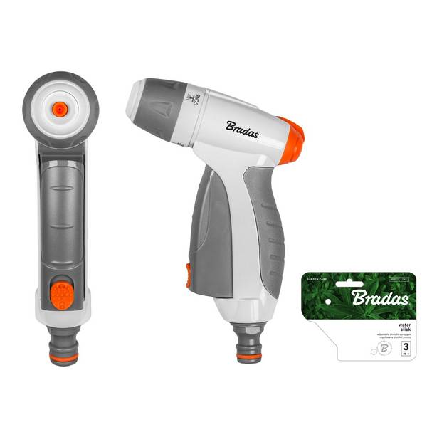 Gartenbrause 3-Funktionen regulierbare Spritzpistole stufenlos 1/2“