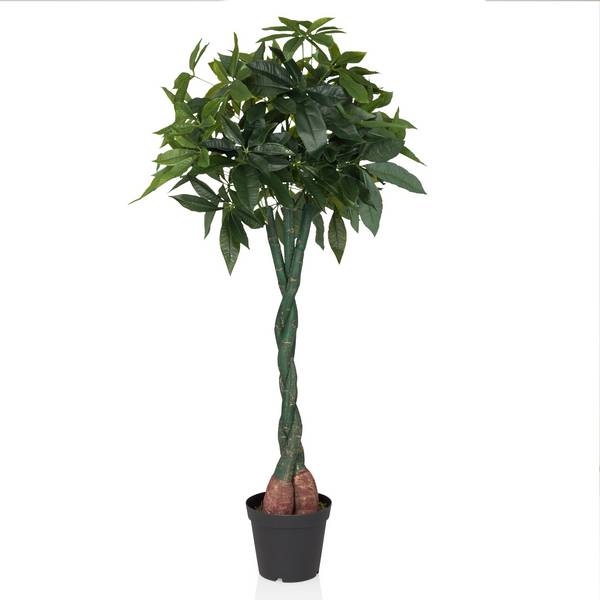 Kunstpflanze Kunstbaum PACHIRA Glückskastanie 160 cm Kunststoff grün hjh OFFICE