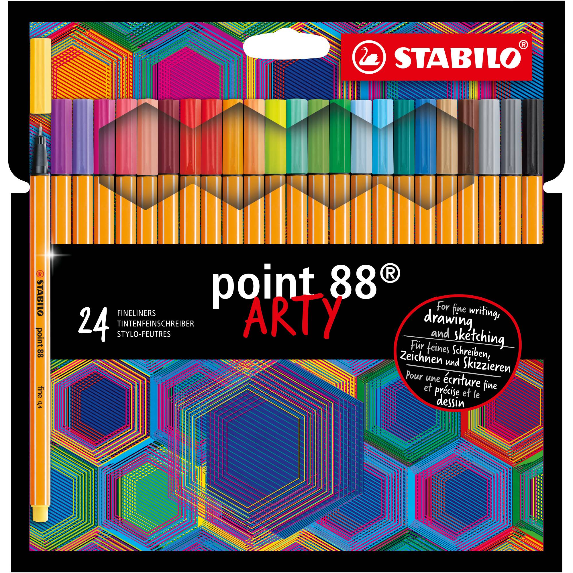 Fineliner point 88 ARTY 0,4mm sort 24St-0