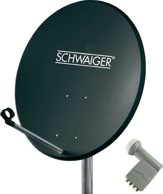 SAT Anlage 60 cm 4 Teilnehmer Quad-LNB mit Switch Anthrazit-0