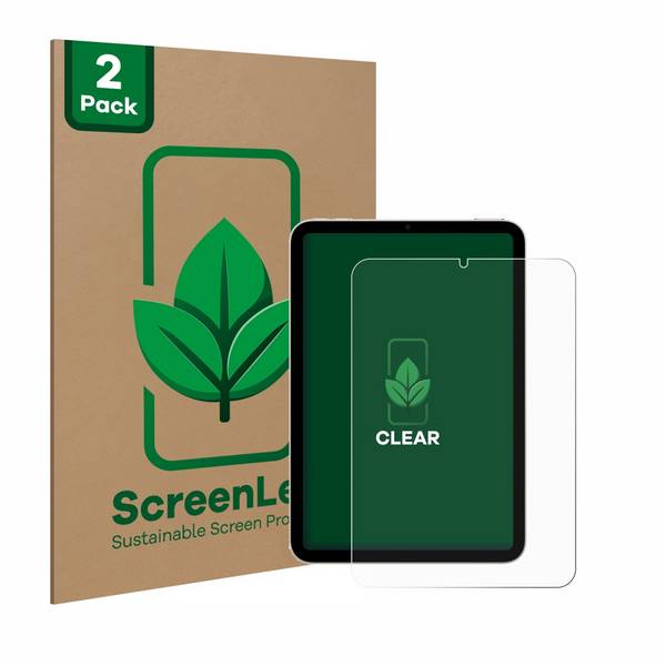 2x ScreenLeaf Clear Nachhaltiger Displayschutz für Apple iPad Mini 7 WiFi
