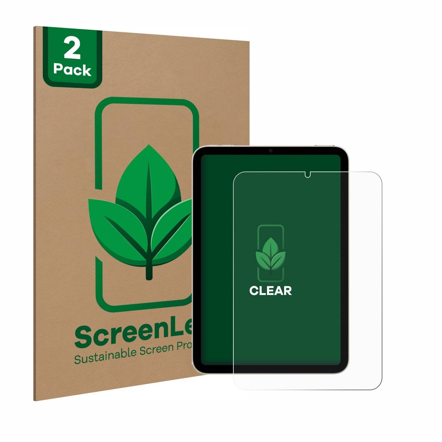 2x ScreenLeaf Clear Nachhaltiger Displayschutz für Apple iPad Mini 7 WiFi-0