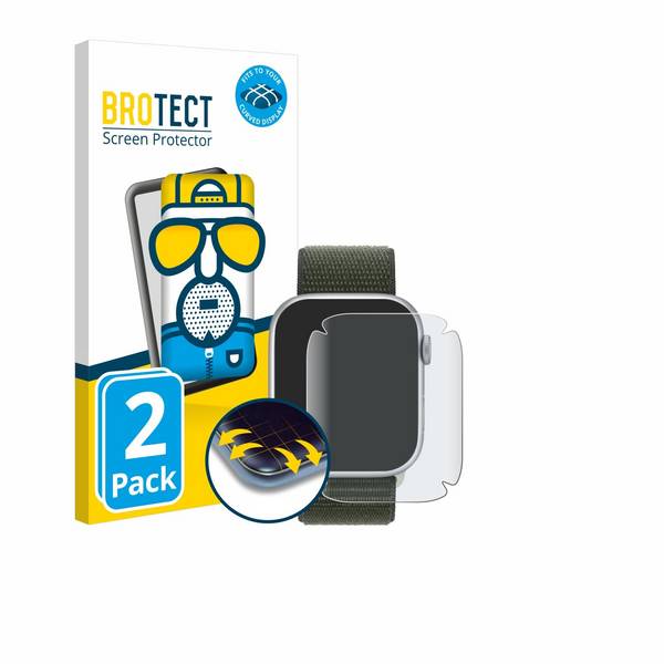 2x BROTECT Flex Matt Full-Screen Folie für Apple Watch Series 9 (41