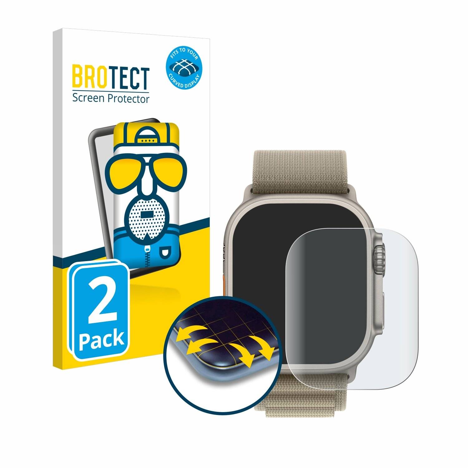 2x BROTECT Flex Matt Full-Screen Folie für Apple Watch Ultra 2 (49-0