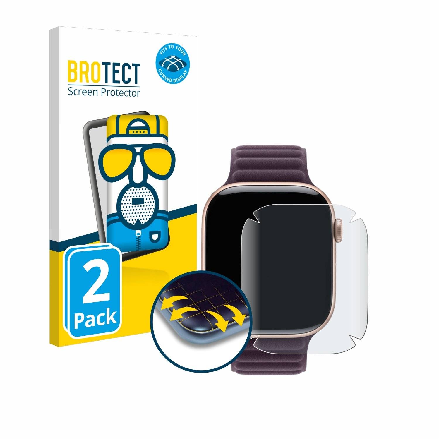 2x BROTECT Flex Matt Full-Screen Folie für Apple Watch Series 10 (42-0