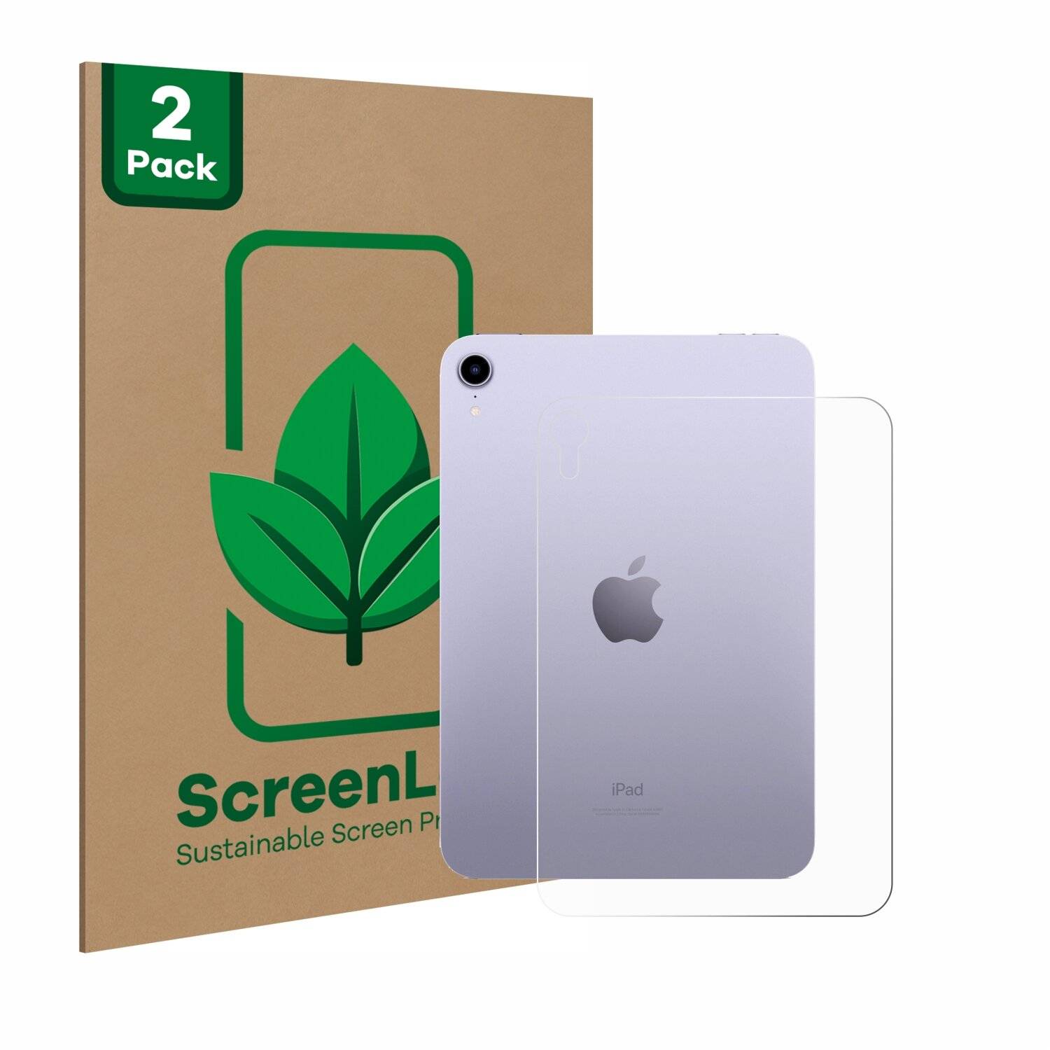 2x ScreenLeaf Clear Nachhaltiger Displayschutz für Apple iPad Mini 7 WiFi 2024-0