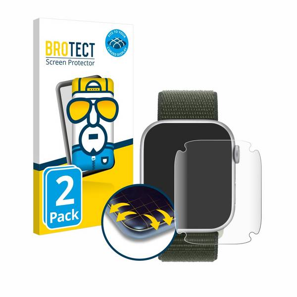 2x BROTECT Flex Full-Screen Folie für Apple Watch Series 9 (45