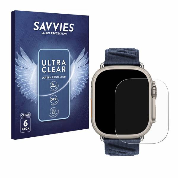 6x Savvies Displayschutz-Folie für Apple Watch Hermès Ultra