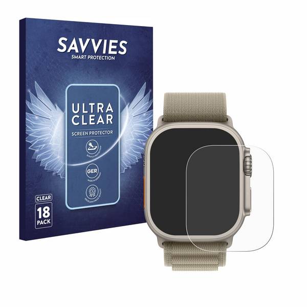 18x Savvies Displayschutz-Folie für Apple Watch Ultra 2 (49