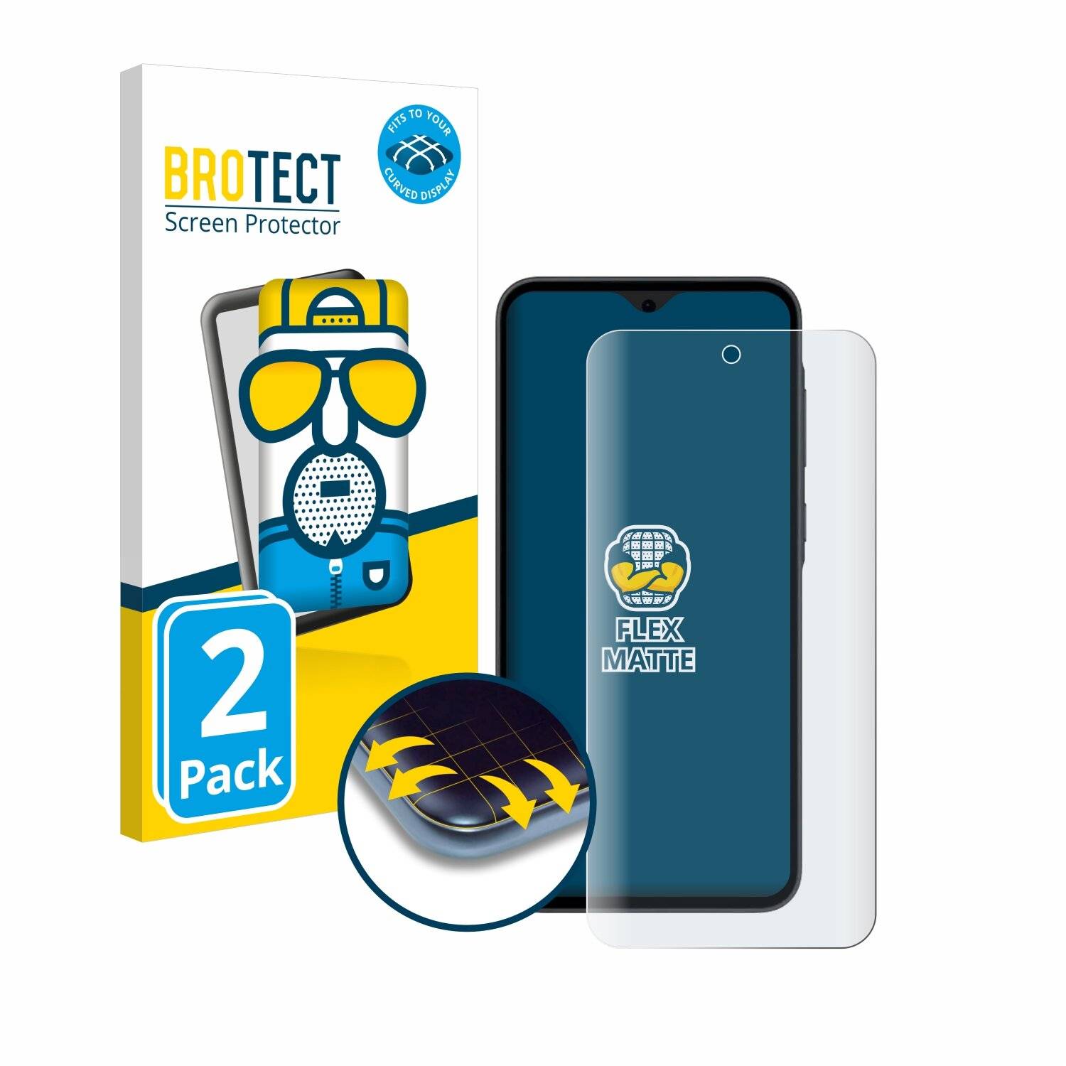 2x BROTECT Flex Matt Full-Screen Folie für Samsung Galaxy A35-0