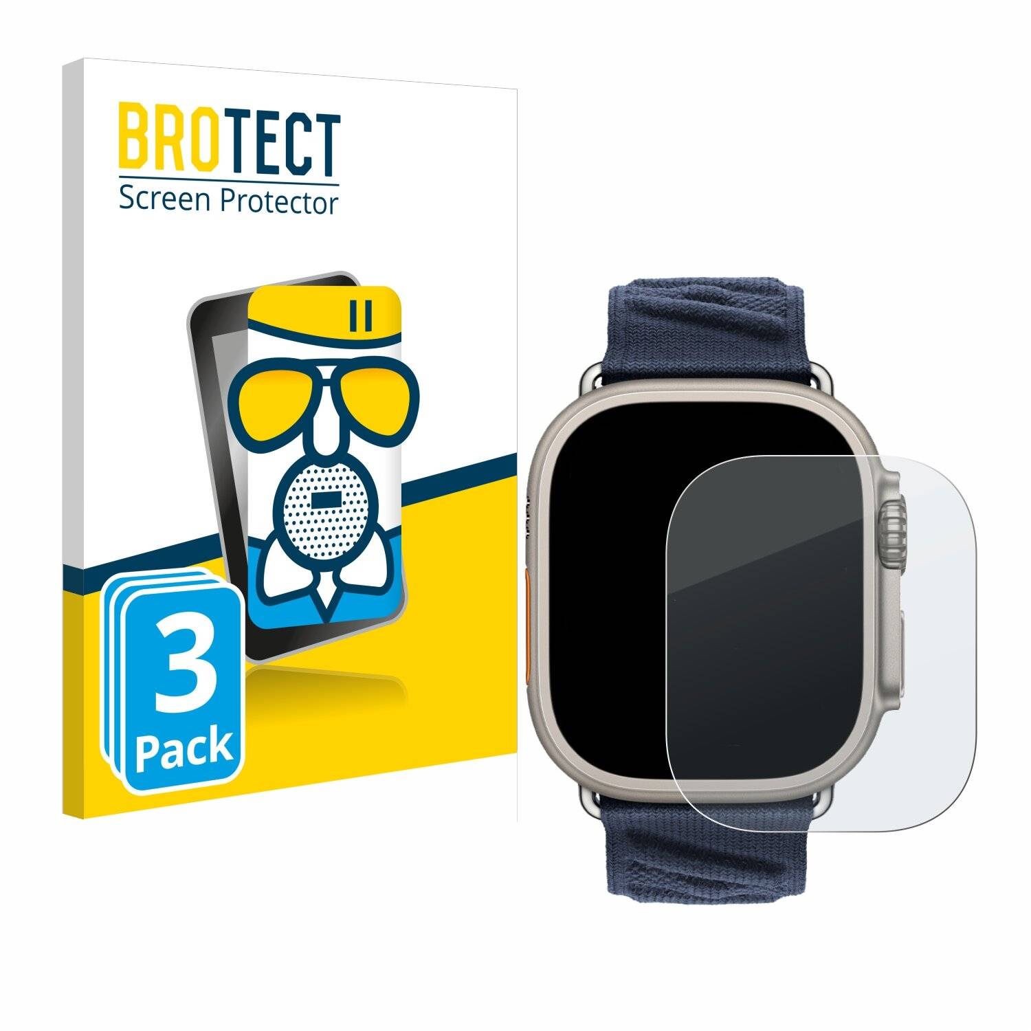 3x BROTECT AirGlass Matt Glas Panzer Folie für Apple Watch Hermès Ultra-0