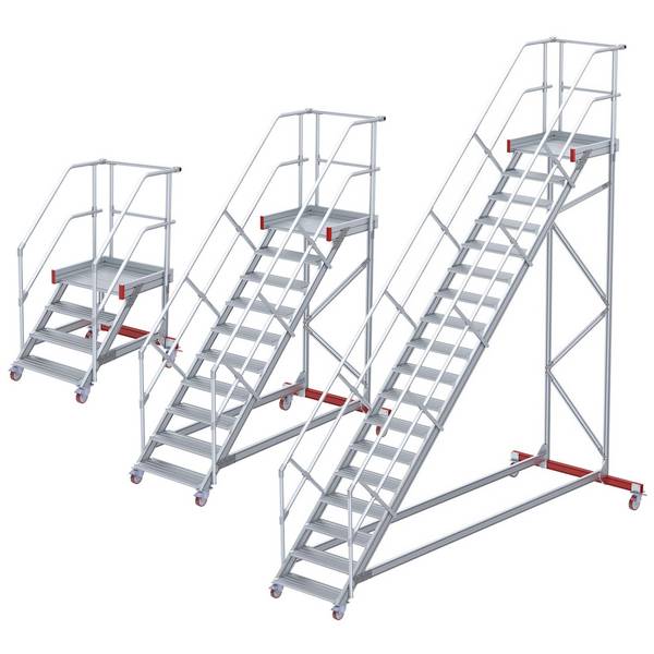 Euroline 513 Wartungsbühne 45° 1000mm Stufenbreite 9 Stufen Stahl Gitterrost