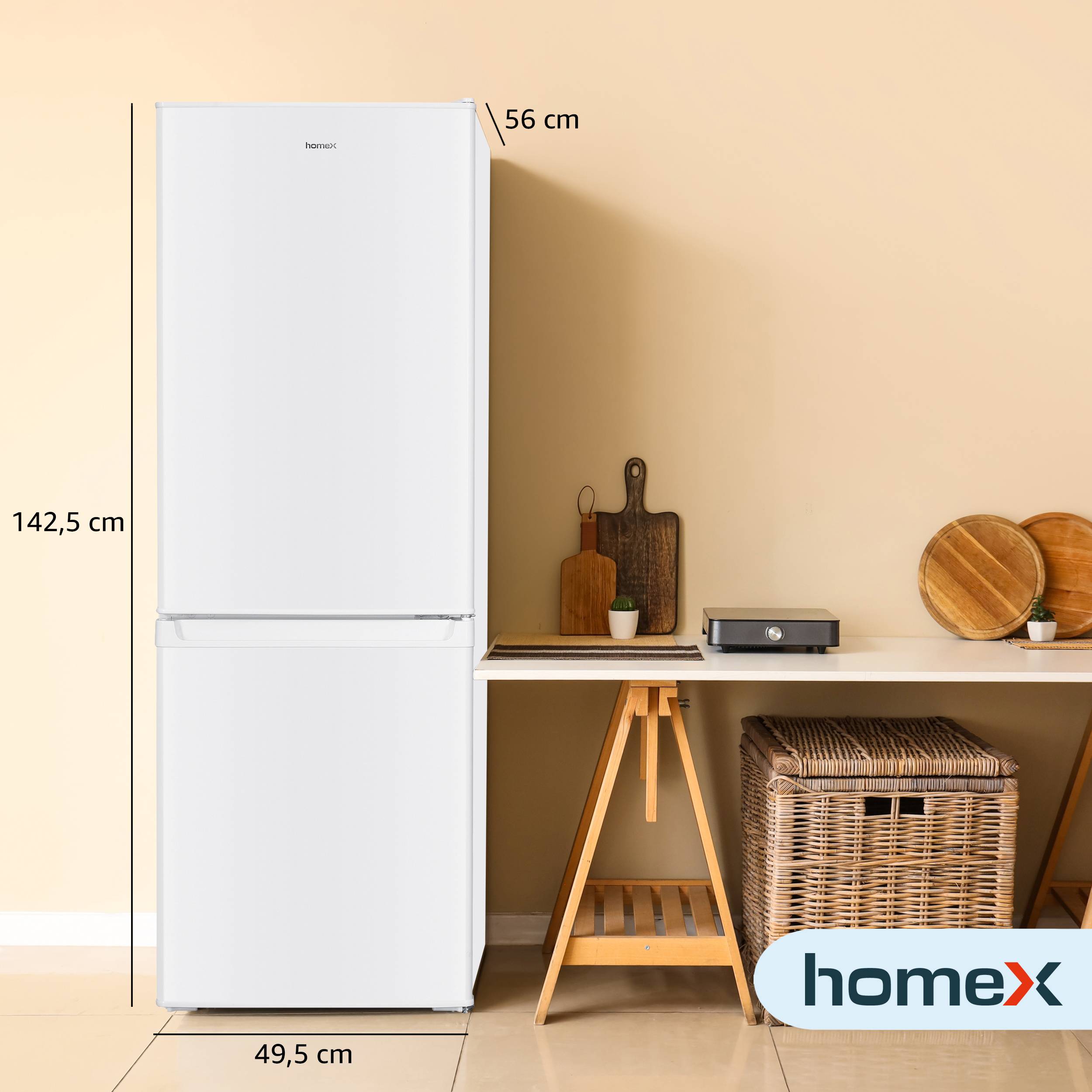 homeX Kühlschrank mit Gefrierfach | Kühl-Gefrierkombination freistehend | 173 Liter Nutzinhalt | 40 dB | CFS1110-W weiß-2