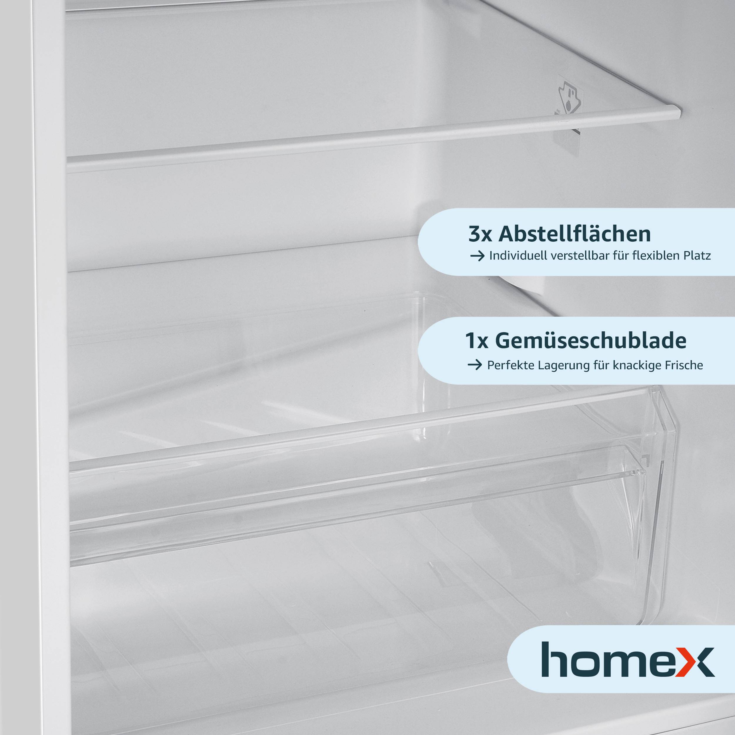 homeX Kühlschrank mit Gefrierfach | Kühl-Gefrierkombination freistehend | 173 Liter Nutzinhalt | 40 dB | CFS1110-W weiß-3