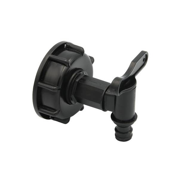 IBC Adapter S60x6 PE Kunststoff mit kleinem Absperrhahn Container