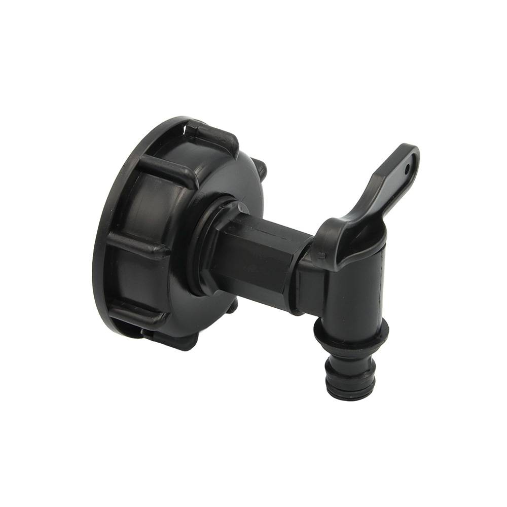 IBC Adapter S60x6 PE Kunststoff mit kleinem Absperrhahn Container-0