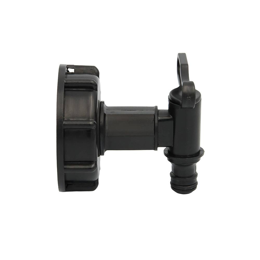 IBC Adapter S60x6 PE Kunststoff mit kleinem Absperrhahn Container-2