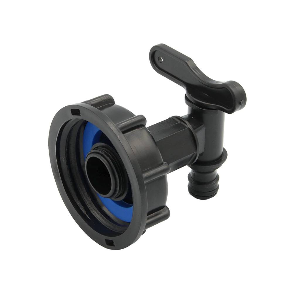 IBC Adapter S60x6 PE Kunststoff mit kleinem Absperrhahn Container-3