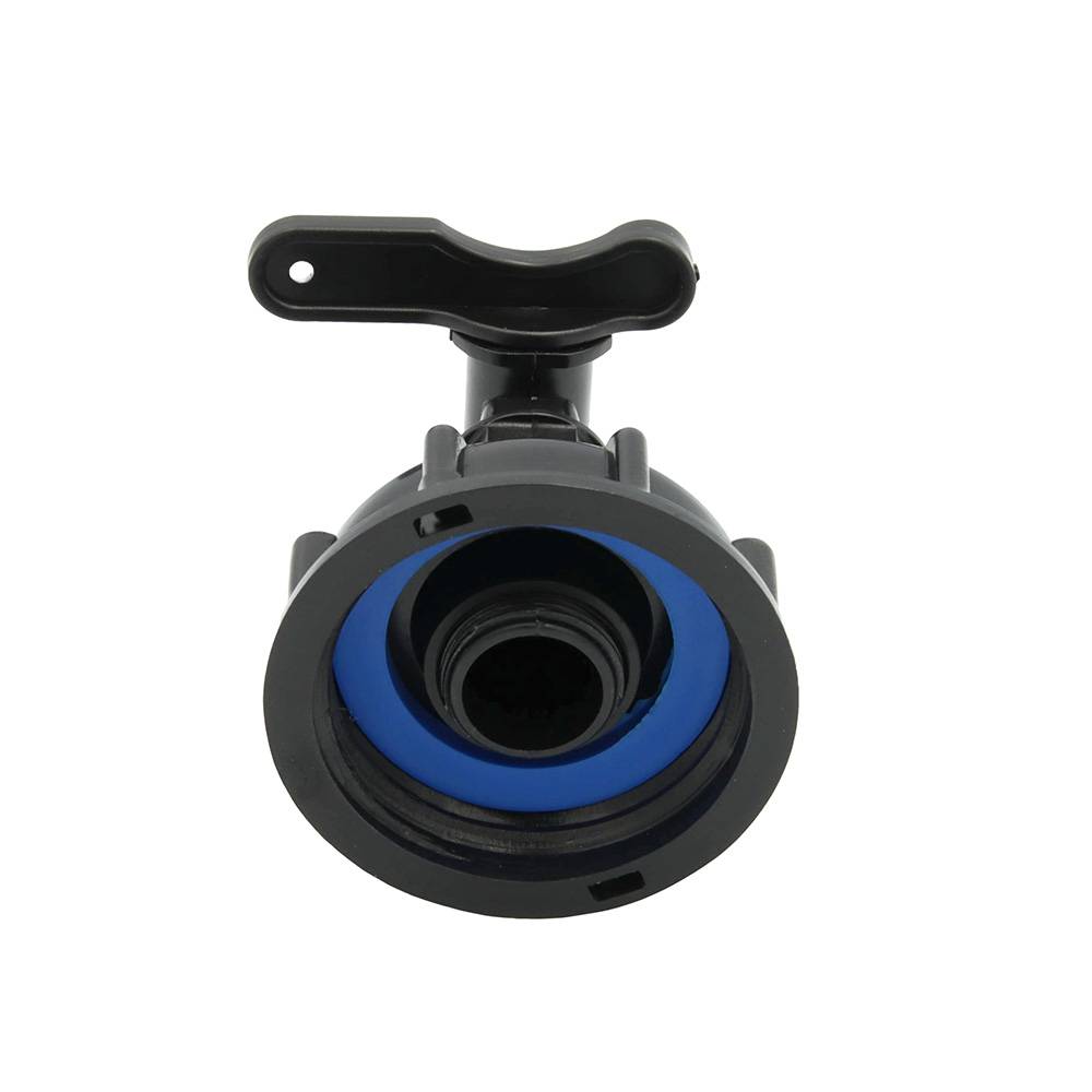 IBC Adapter S60x6 PE Kunststoff mit kleinem Absperrhahn Container-4