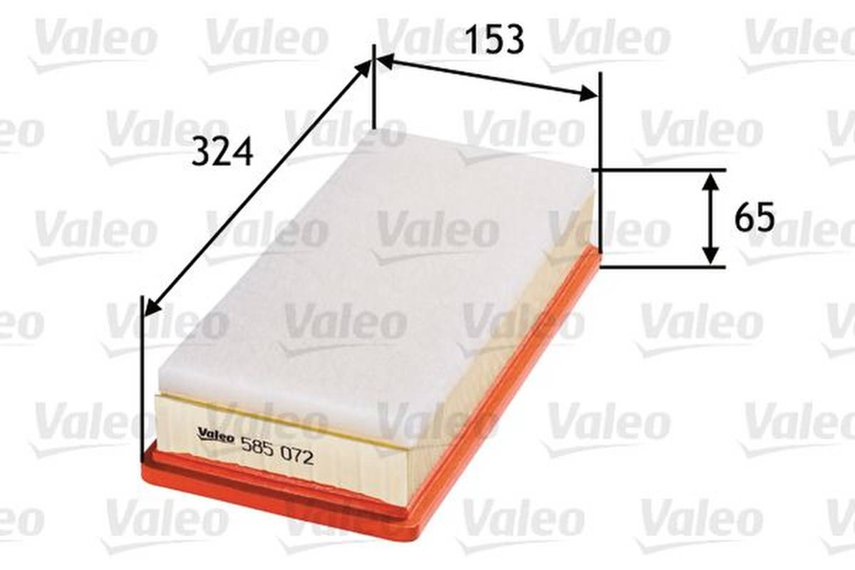 Luftfilter-Einsatz 324 mm - 153 mm VALEO für u.a. PEUGEOT 508-0