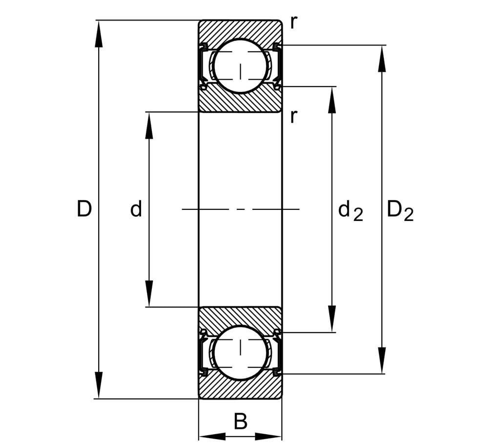 Rillenkugellager 6209 -C-2HRS (-2RSR) ID 45mm AD 85mm Breite19mm FAG-1