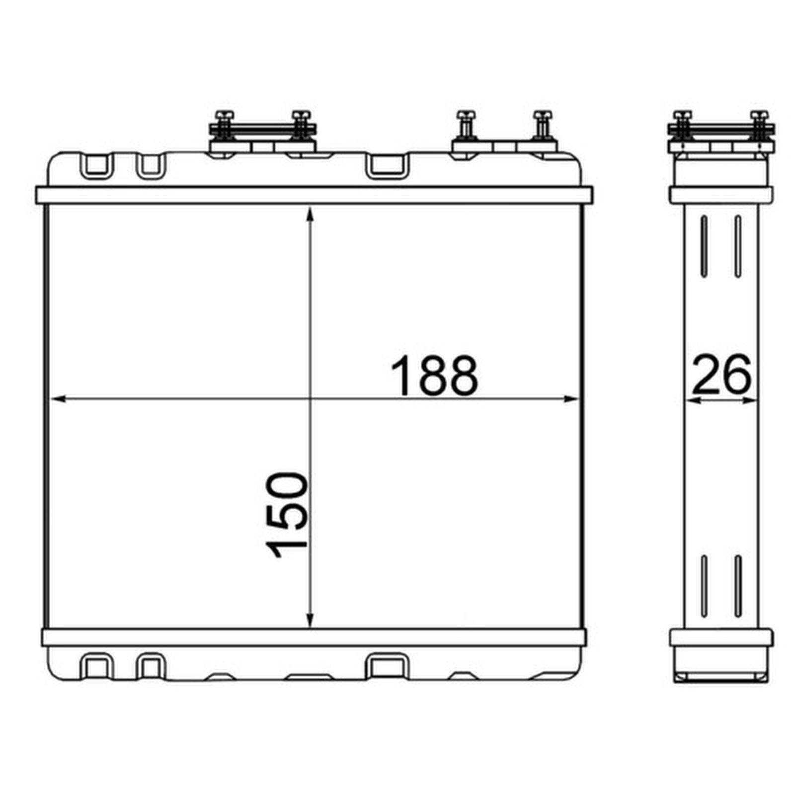Wärmetauscher Innenraumheizung Alu 155 mm - 180 mm MAHLE für u.a. NISSAN ALMERA-0
