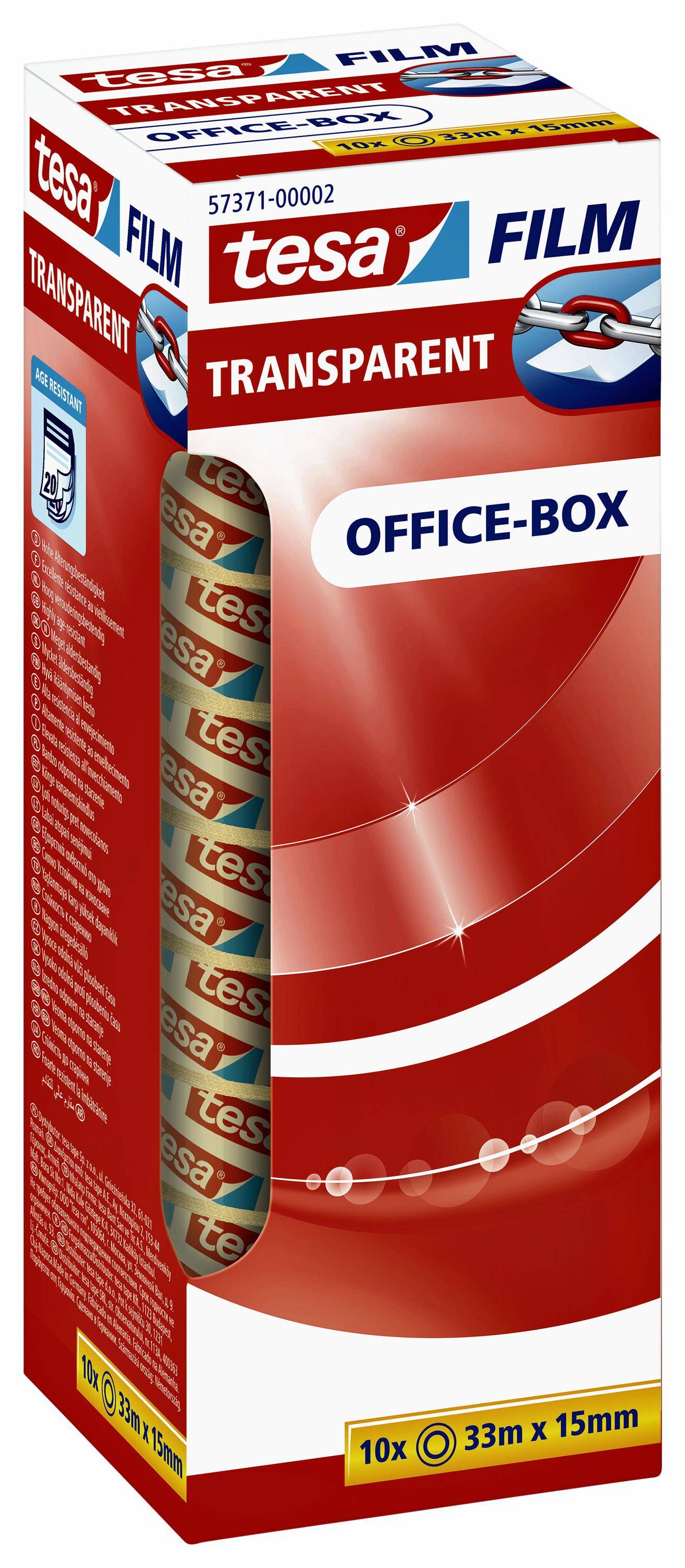 Tesafilm - Büro-Klebeband - 15 mm x 33 m - Polypropylenfolie - transparent (Packung mit 10)-5