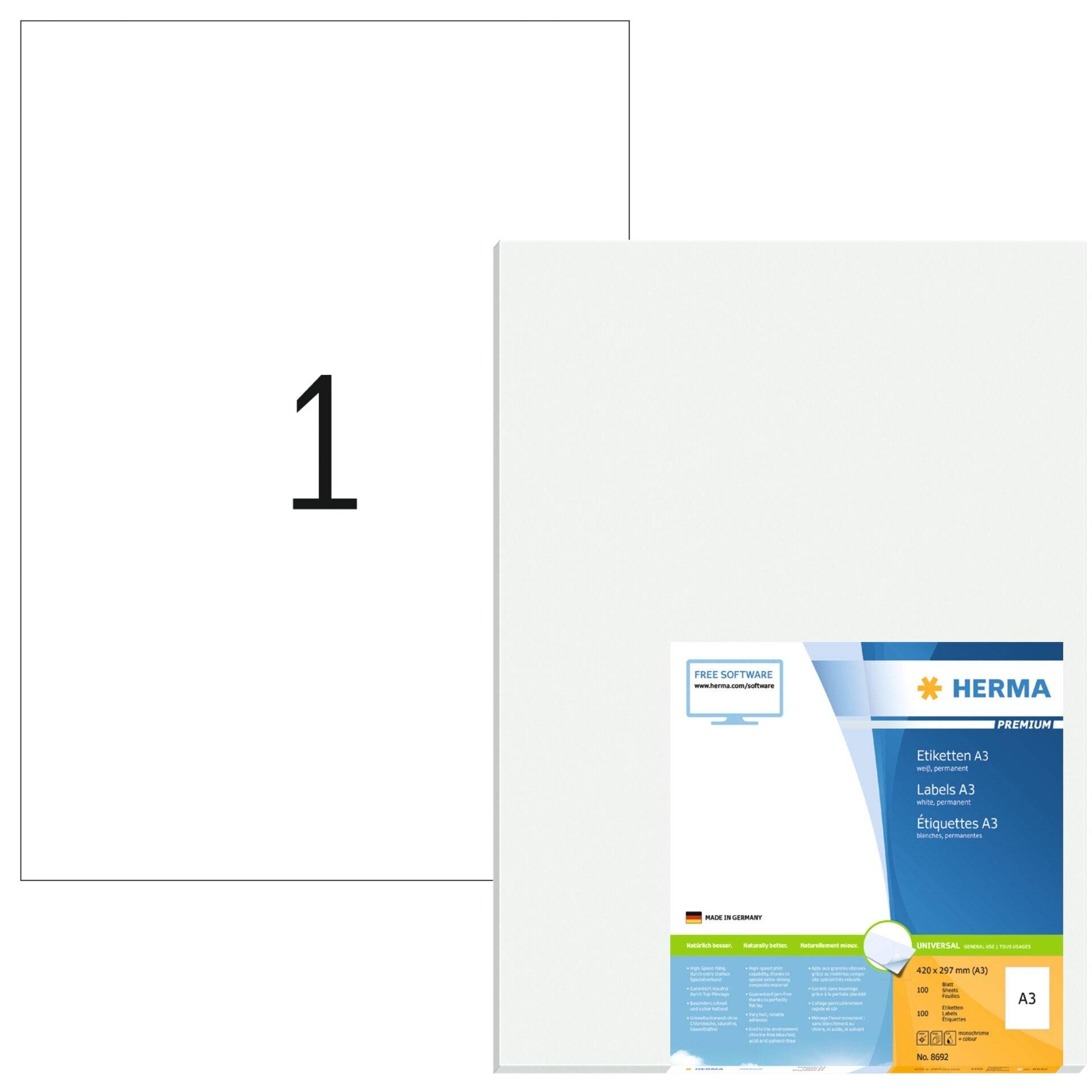 HERMA Premium - Permanenter Klebstoff - weiß - A3 (297 x 420 mm)-9