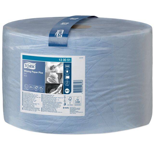 Mehrzweck-Papierwischtücher stark Hybrid-Qualität 2-lagig blau VE 1 Rolle 1500 Blatt/Rolle. Essity-4