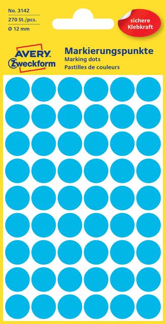 AVERY® Zweckform Markierungspunkte, Ø 12 mm, 5 Bogen/270 Etiketten, blau-3